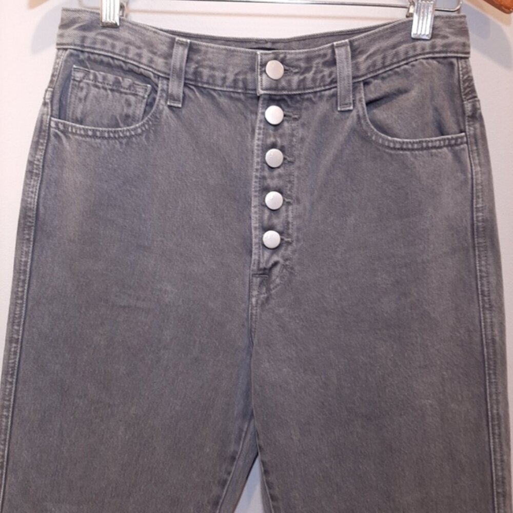 J Brand Heather Button Fly Jeans High Rise Mom Straight Cropped Haven Size 27 - Picture 6 of 15